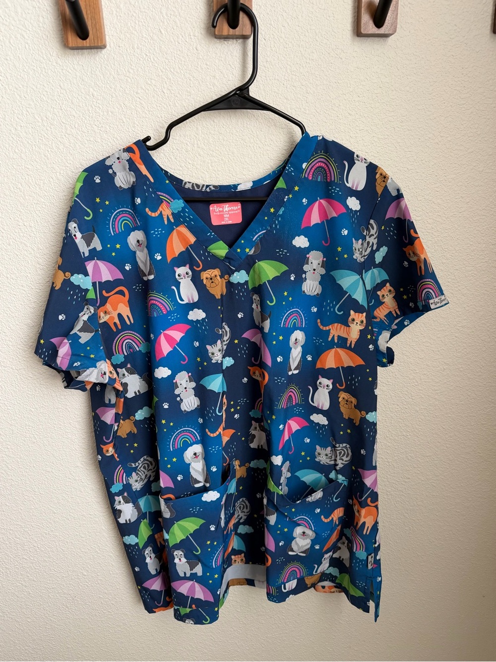 Printed Scrub Top